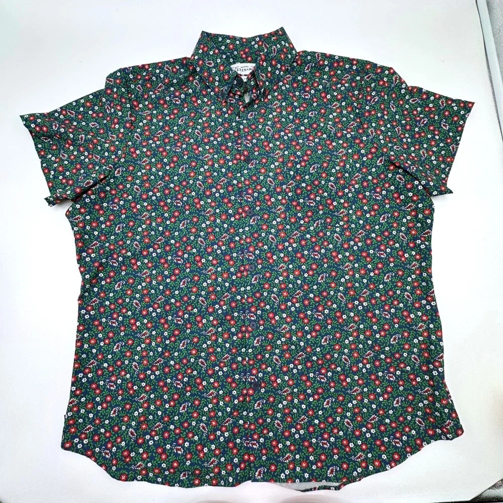 Mizzen+Main Leeward Mens XL Standard Fit Short Sleeve Floral Performance Shirt